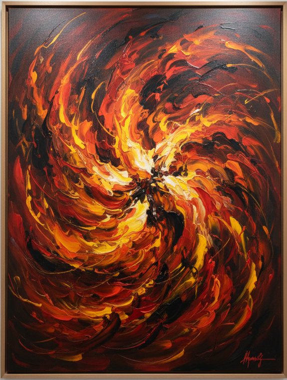Sayaw ng Apoy – Dance of Fire, contemporary Filipino expressionist painting