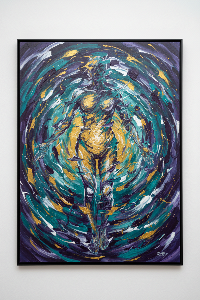 Pagbabago – Metamorphosis, contemporary Filipino figurative abstract painting