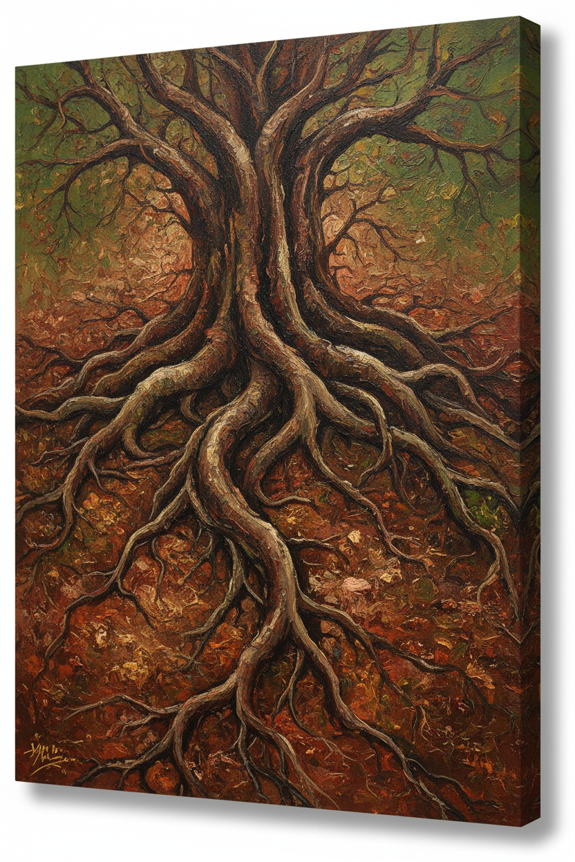 Ugat ng Lupa – Roots of the Earth, contemporary Filipino expressionist painting