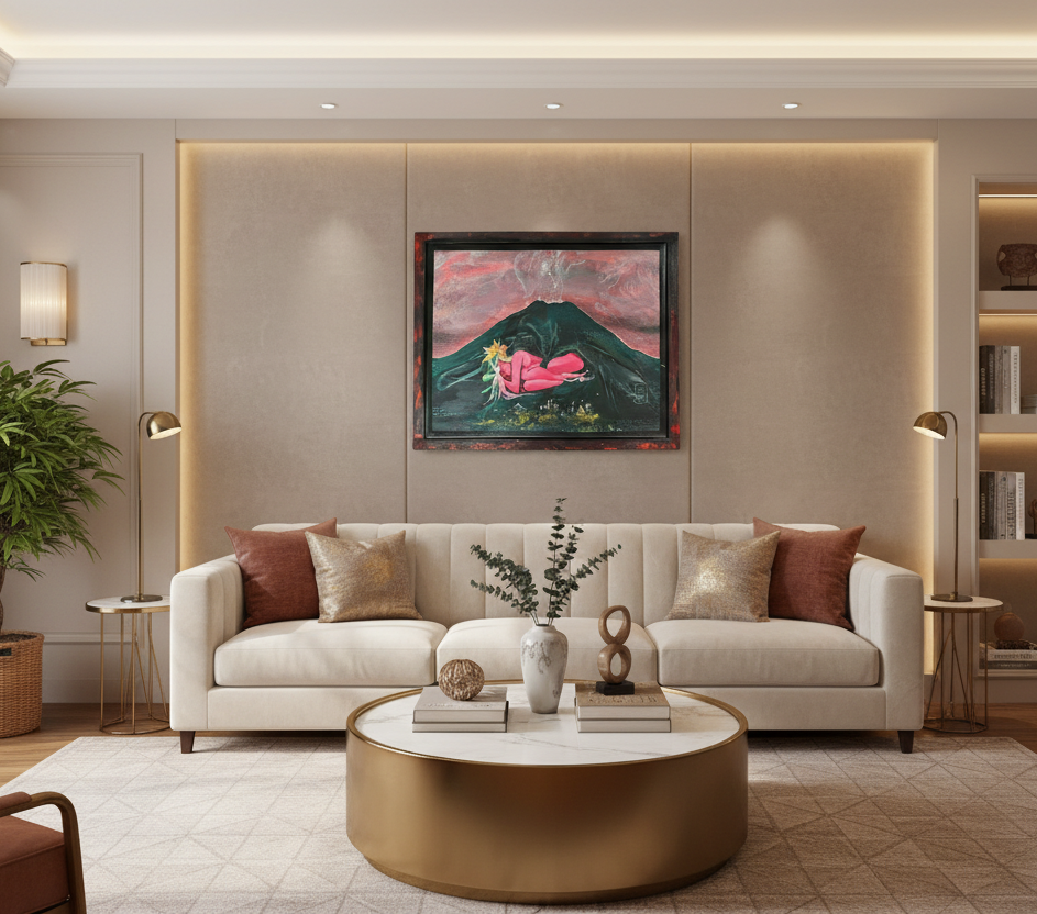 Mariang Sinukuan Sleeping in luxury living room